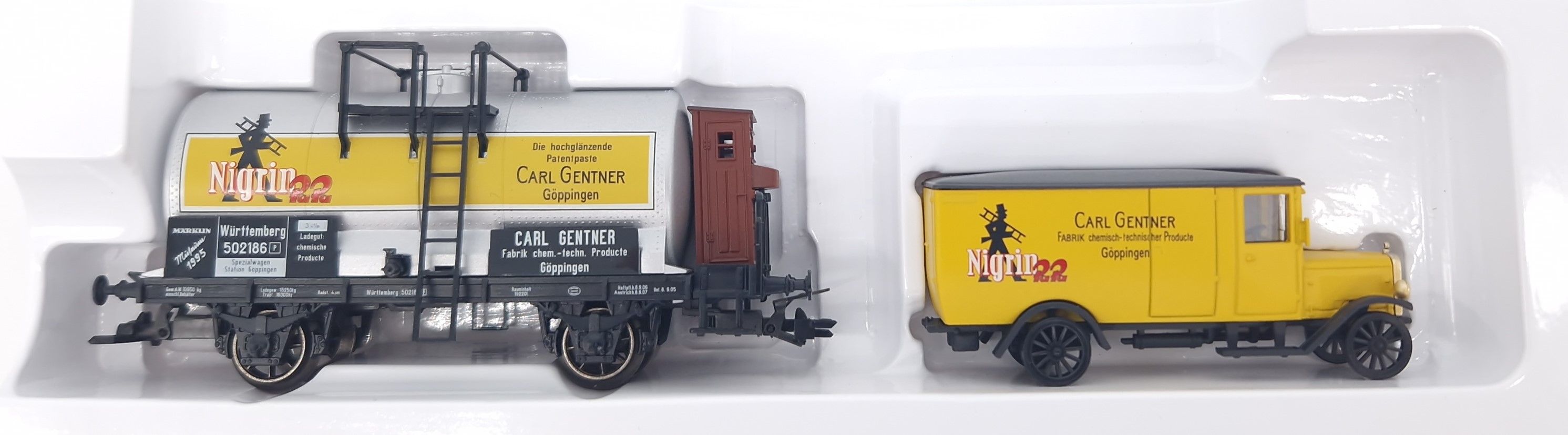 Kesselwagen Carl Gentner, Göppingen mit Metall Lkw Märklin Museumswagen 1995