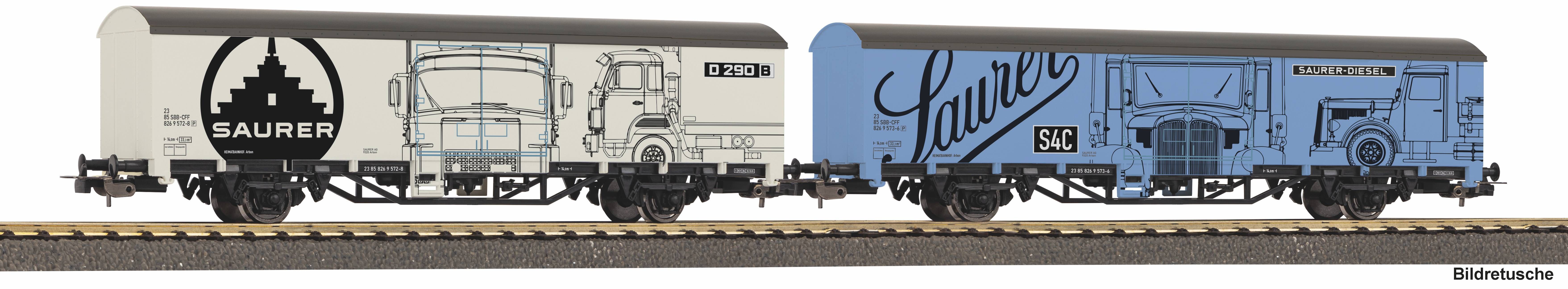 27747 Piko - 2er Set Gedeckter Gueterwagen - Spur H0