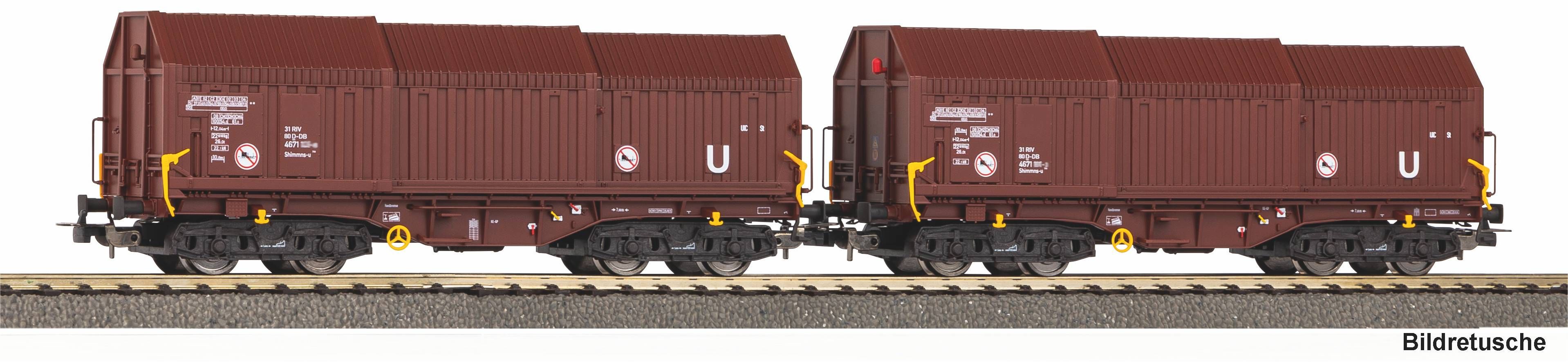 28337 Piko - 2er Set Teleskophaubenwagen D - Spur H0