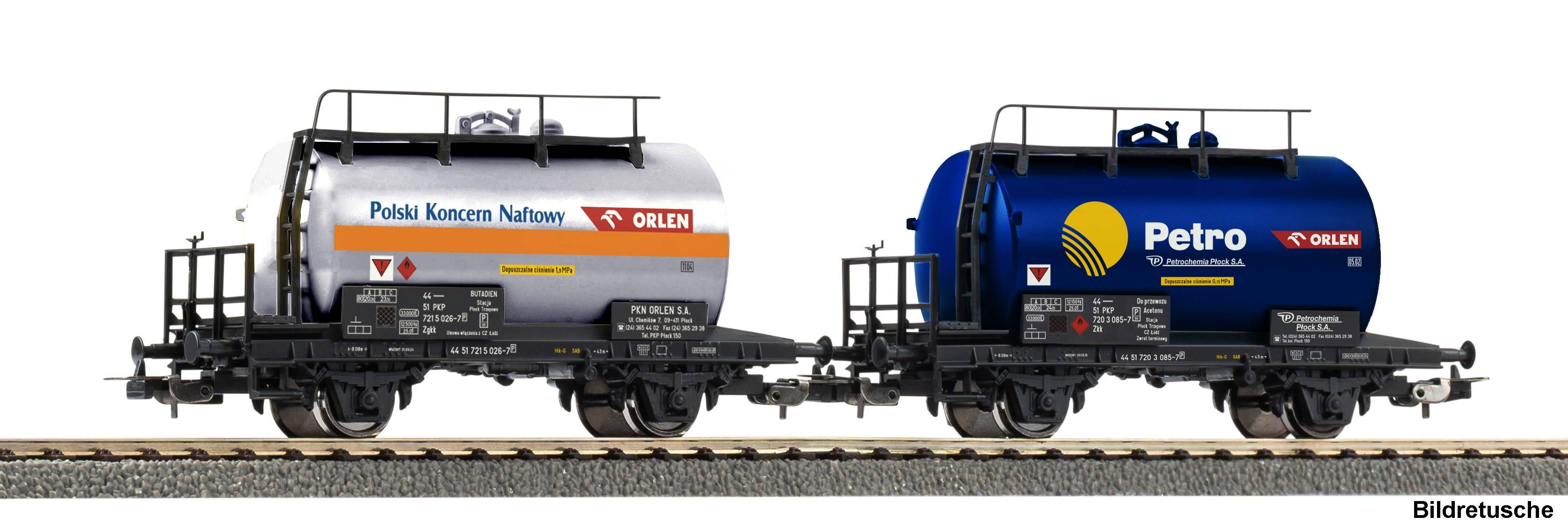 28347 Piko - 2er Set Kesselwagen PKP V - Spur H0