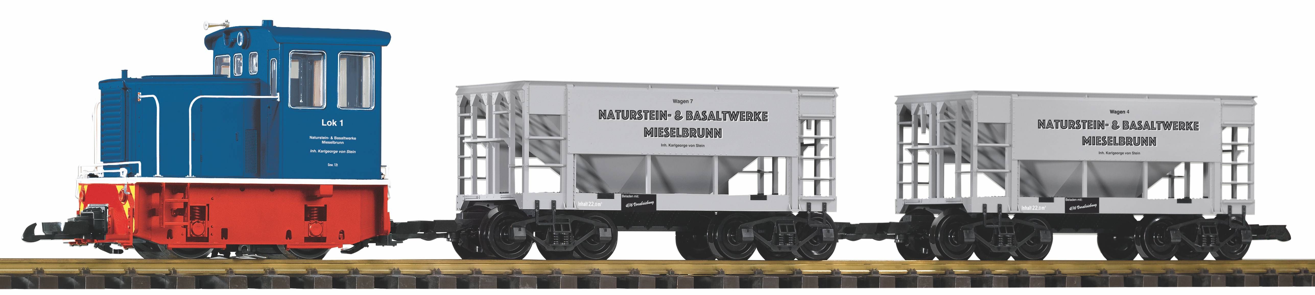 37151 Piko - G-Start Set Werkbahn Diesellok GE 25T mit 2 Sch�ttgutwagen 2 - Spur 2m