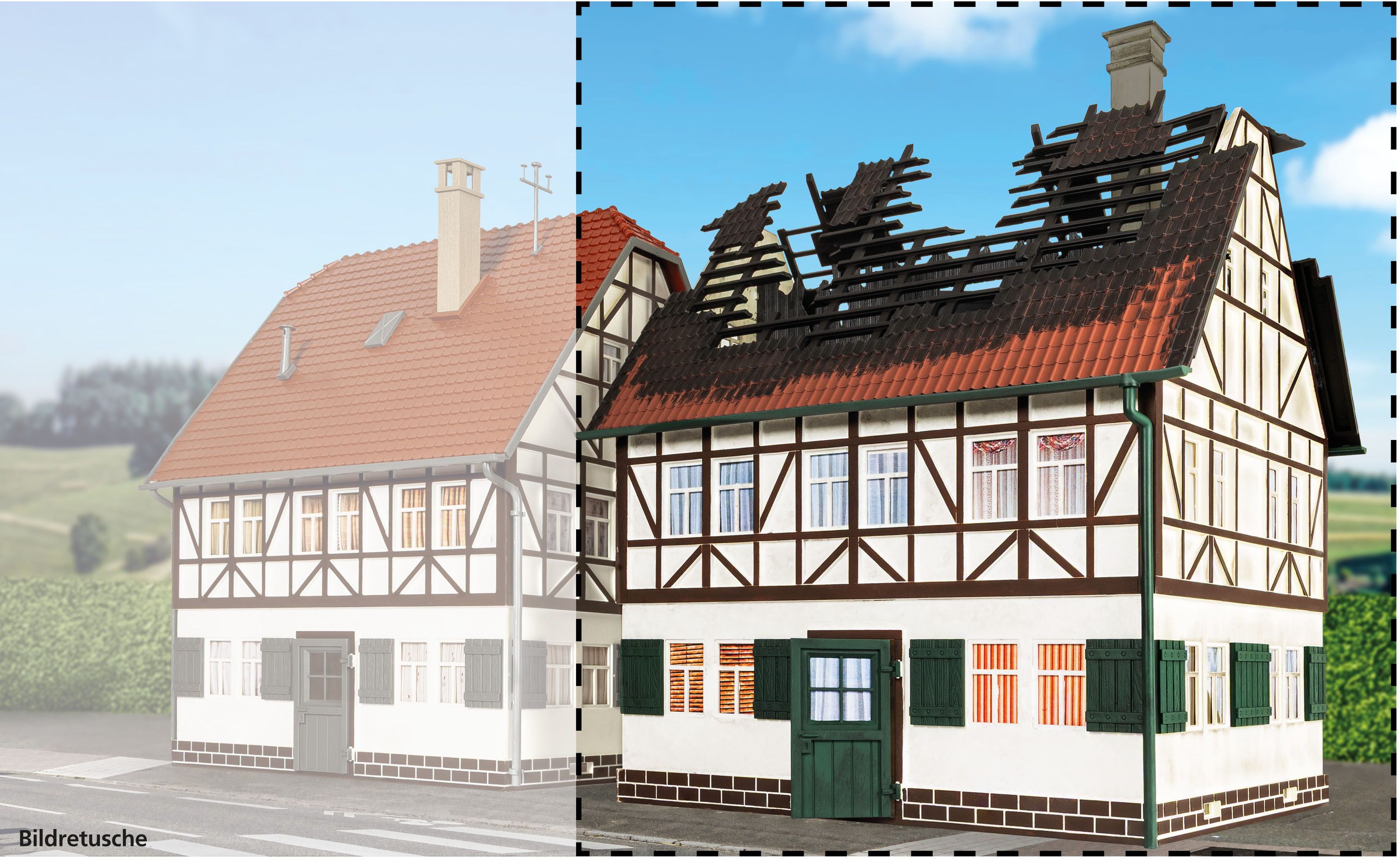 65011 Piko - G Abgebranntes Haus - Spur H0
