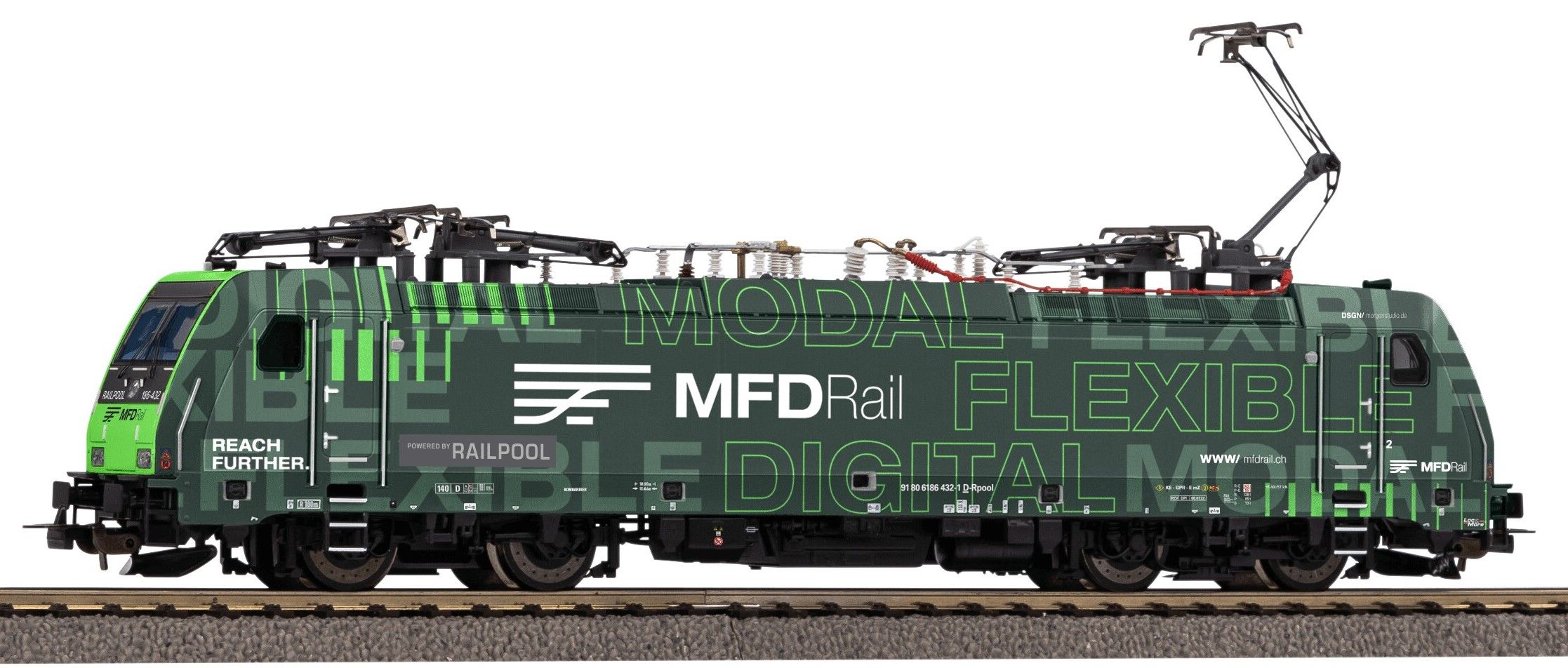 71331 Piko - H0 E-Lok BR 186 MFD Rail Railpool VI AC-Sound I+S - Spur H0