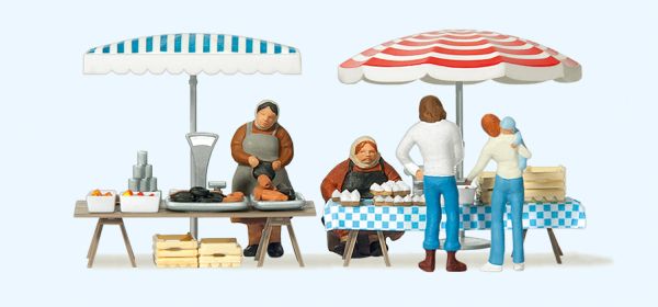 10052 Preiser - Marktst�nde. Fertigmodell - Spur H0