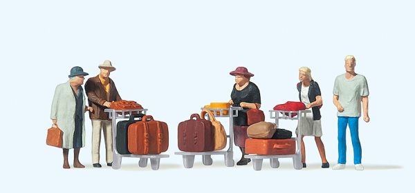 10459 Preiser - Reisende. Mit Kofferkuli - Spur H0