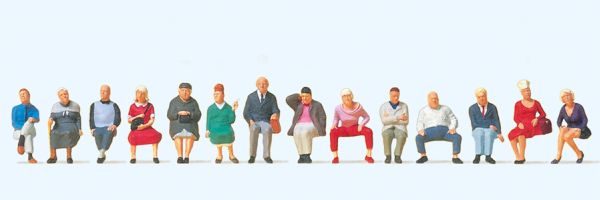 10524 Preiser - Sitzende Reisende. 14 Figuren - Spur H0