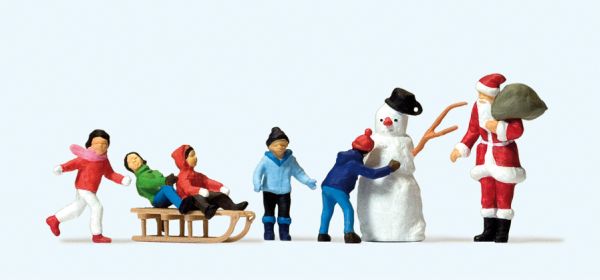 10626 Preiser - Weihnachtsmann, Kinder, Schne - Spur H0