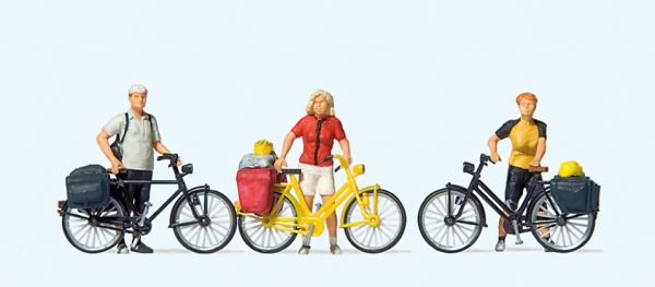 10643 Preiser - Stehende Radfahrer in sportli - Spur H0