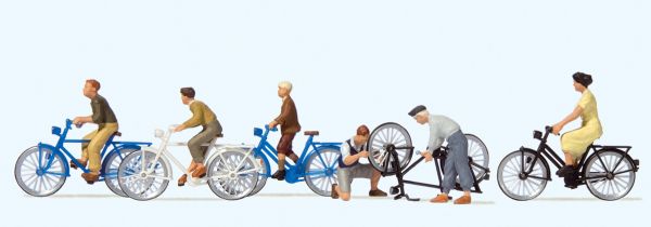 10716 Preiser - Jugendliche mit dem Fahrrad - Spur H0