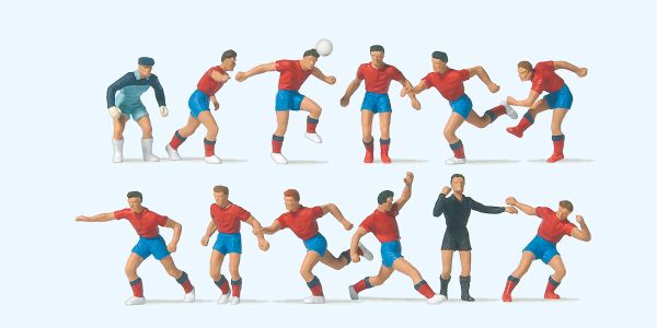 10760 Preiser - Fussballmannschaft.Rote Triko - Spur H0