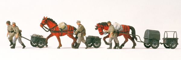 16547 Preiser - 4 Infanteriekarren If8. Hand- - Spur H0