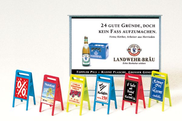 17208 Preiser - Plakattafel, Werbeschilder. B - Spur H0