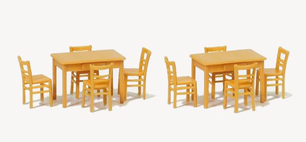 17218 Preiser - 2 Tische, 8 St�hle. Materialf - Spur H0