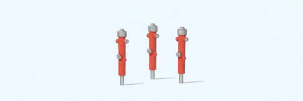 17714 Preiser - Hydranten rot.3 St�ck.Fertigm - Spur H0