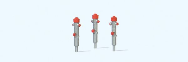 17715 Preiser - Hydrant silber. 3 St�ck. Fert - Spur H0