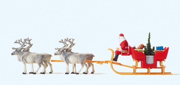 30399 Preiser - Weihnachtsschlitten mit 4 Ren - Spur H0