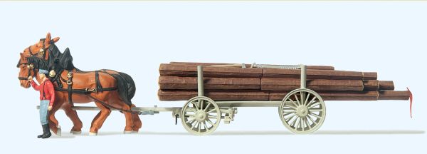 30465 Preiser - Langholzwagen. Fertigmodell - Spur H0
