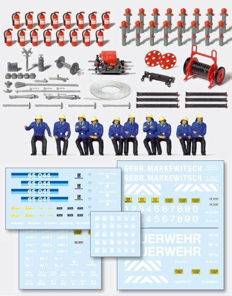 31010 Preiser - Feuerwehr-Set. Tragkraftsprit - 1:87