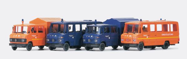31211 Preiser - Vier verschiedene THW-Fahrzeu - 1:87