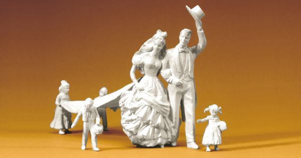 45180 Preiser - Hochzeitspaar, Kinder. 6 unbe - Spur 2m / G