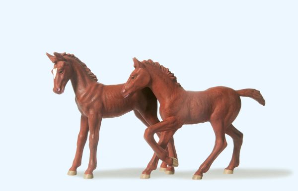 47025 Preiser - 2 Fohlen stehend und springen - Spur 2m / G