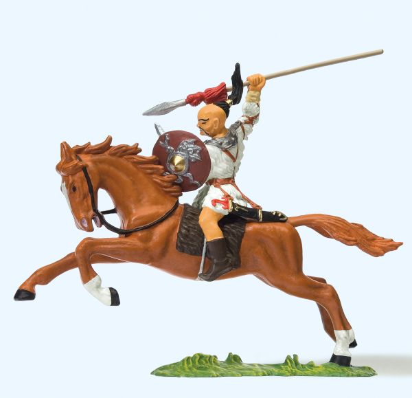 50479 Preiser - Hunne zu Pferd. Speer erhoben - Spur 2m / G