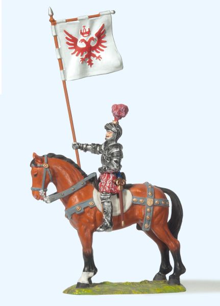 52353 Preiser - Herold zu Pferd, mit Banner - Spur 2m / G