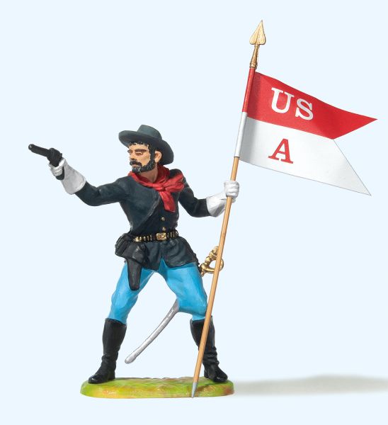 54750 Preiser - Soldat stehend, mit Fahne - Spur 2m / G