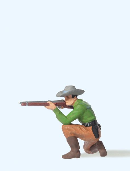 54801 Preiser - Cowboy kniend, mit Gewehr - Spur 2m / G