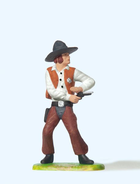 54805 Preiser - Cowboy stehend, mit Revolver - Spur 2m / G