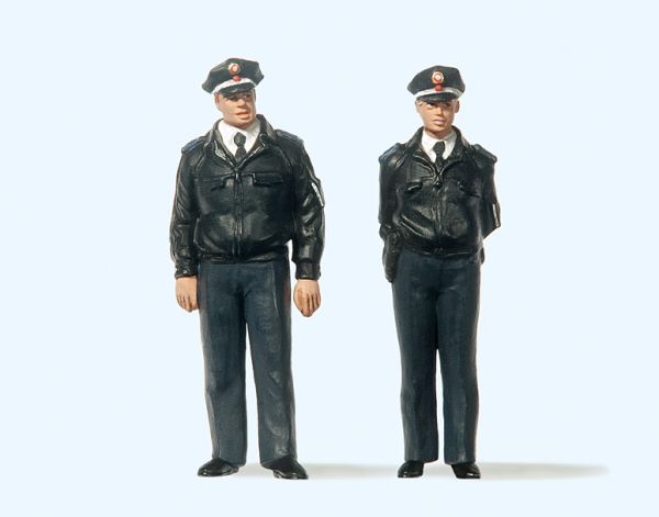 63101 Preiser - Polizisten stehend. Blaue Uni - Spur 1