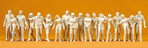 65601 Preiser - Passanten. 18 unbemalte Figur - Spur 0