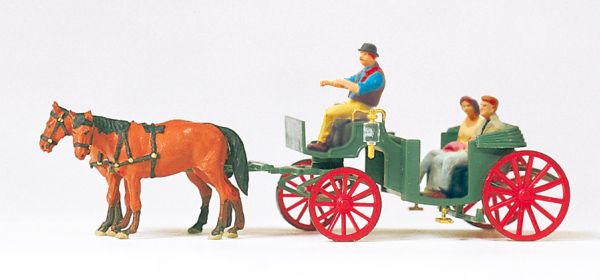 75153 Preiser - Droschke, offen. Fertigmodell - Spur TT