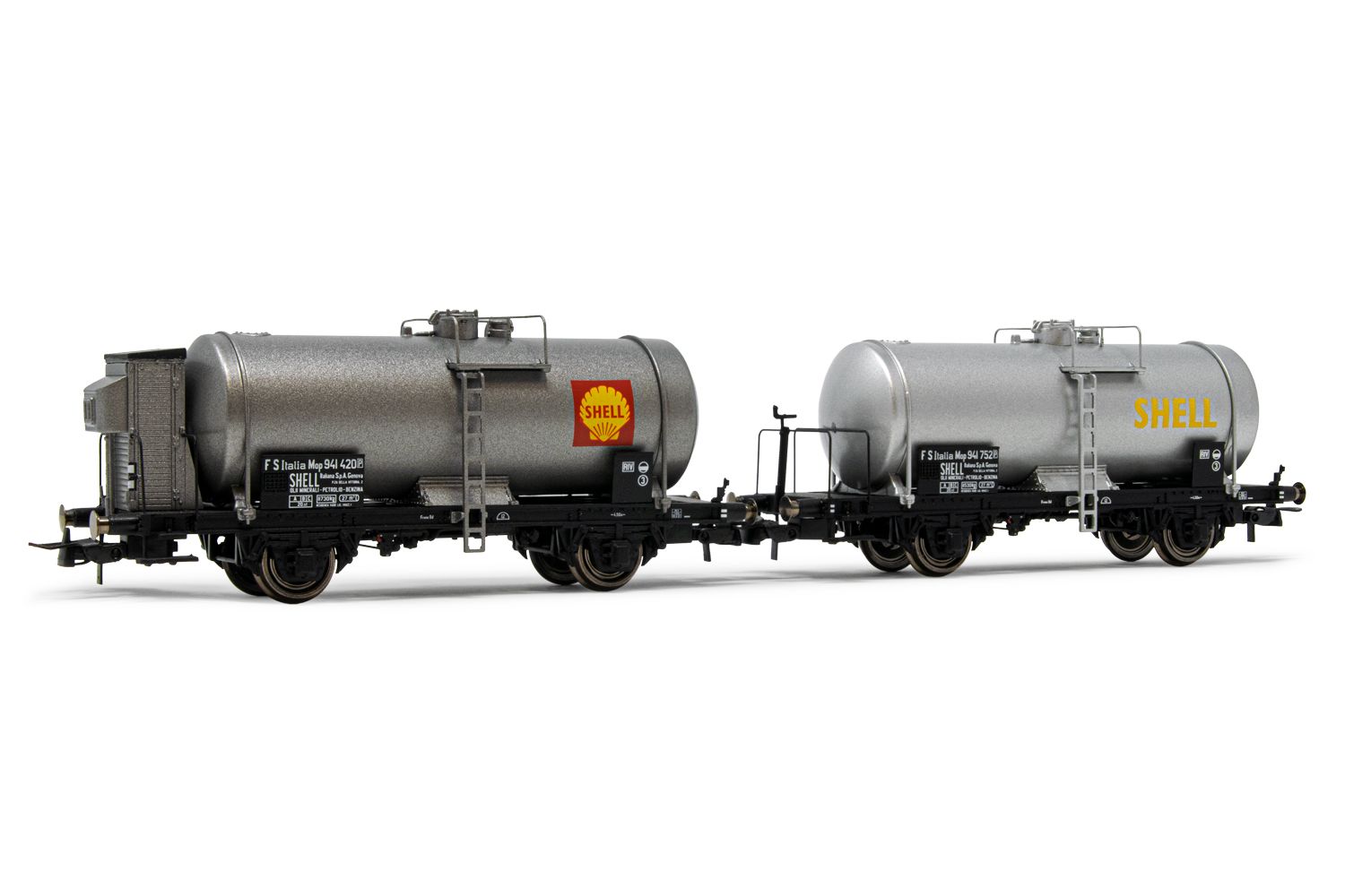 FS, 2er-Set, 2-achs. Kesselwagen big tank, silber Shell, Epoche III
