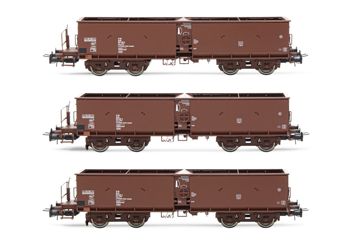 DR, 3er-Set, 4-achs. Selbstentladewagen, Fadrrs, Epoche IV