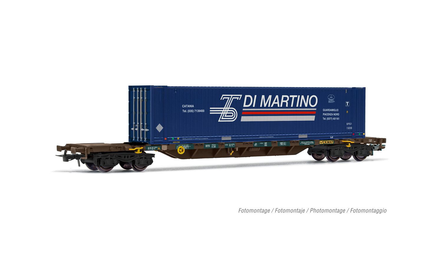 HR6576 Rivarossi - FS CEMAT, 4-achs. Containerw - Spur H0