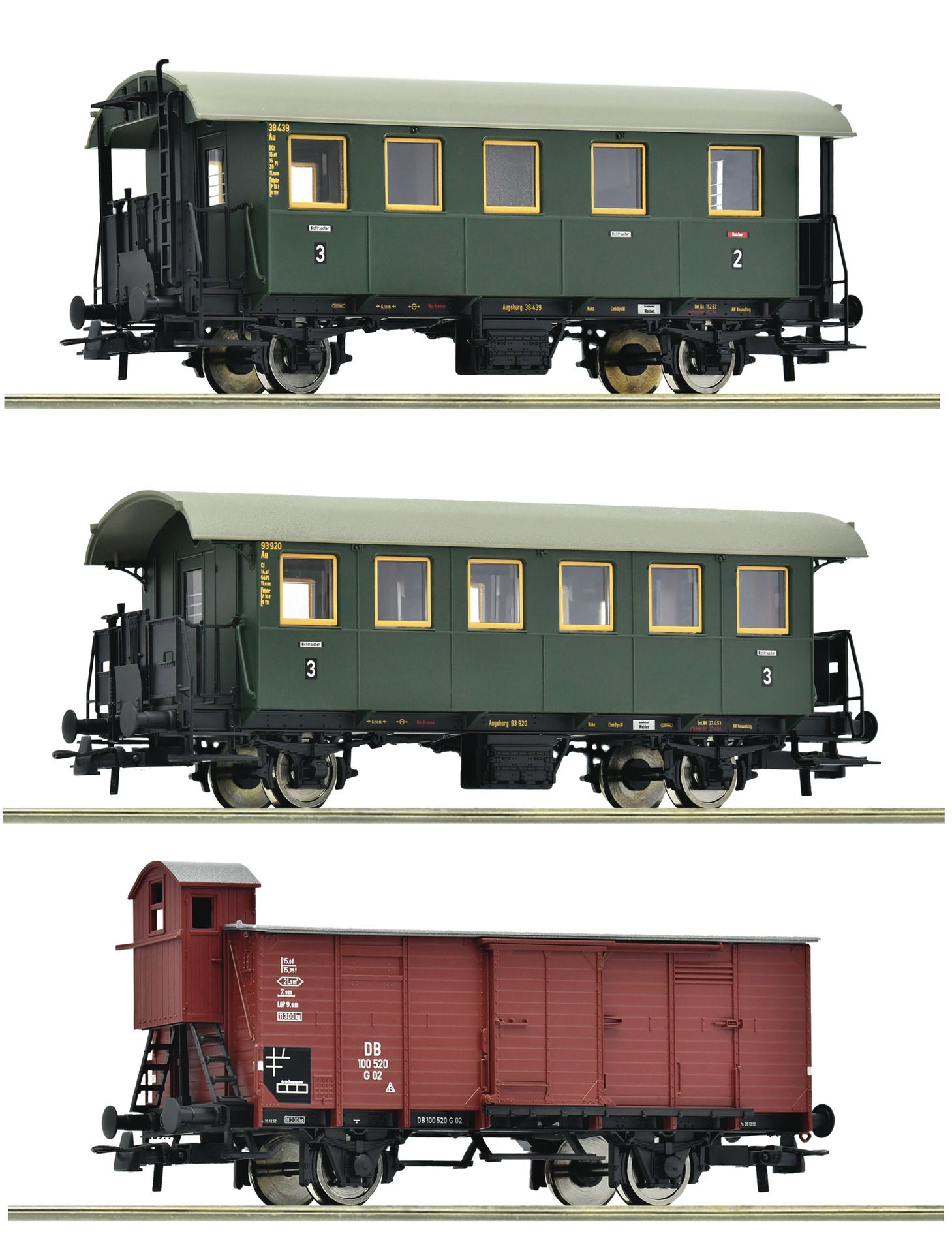 6200040 Roco - 3er Set Nebenbahnzug DB - Spur H0
