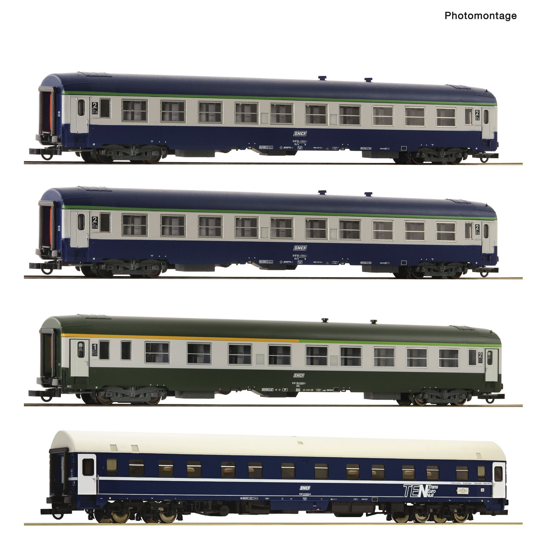 6200080 Roco - 4er Set Arlberg-Express #4 - Spur H0