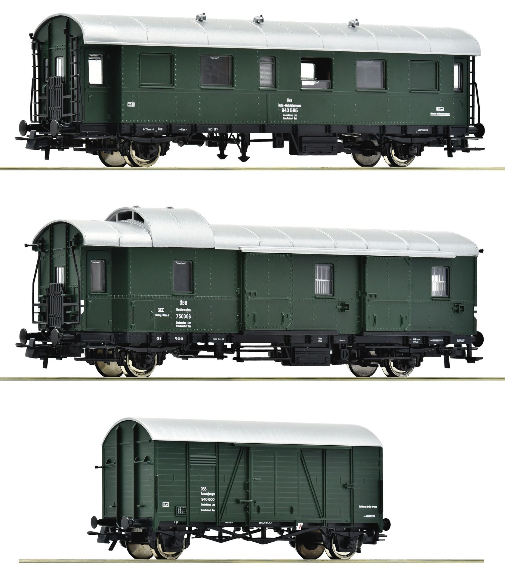 6200134 Roco - 3er Set Begleitwagen OBB - Spur H0