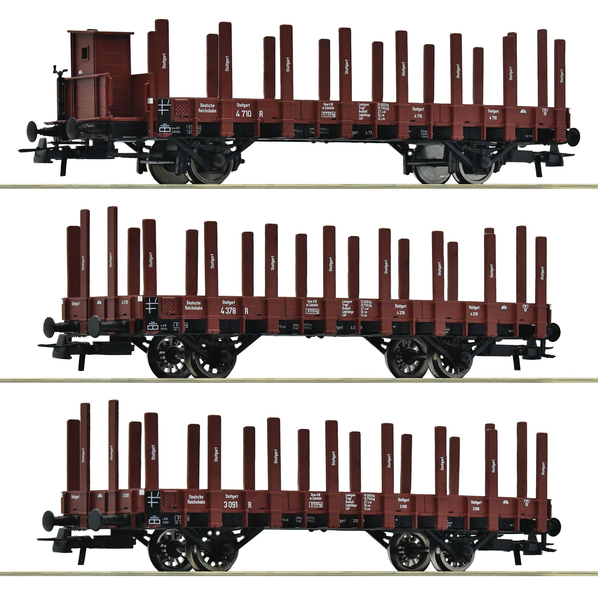 6600041 Roco - 3er Set Rungenwag. DRG - Spur H0