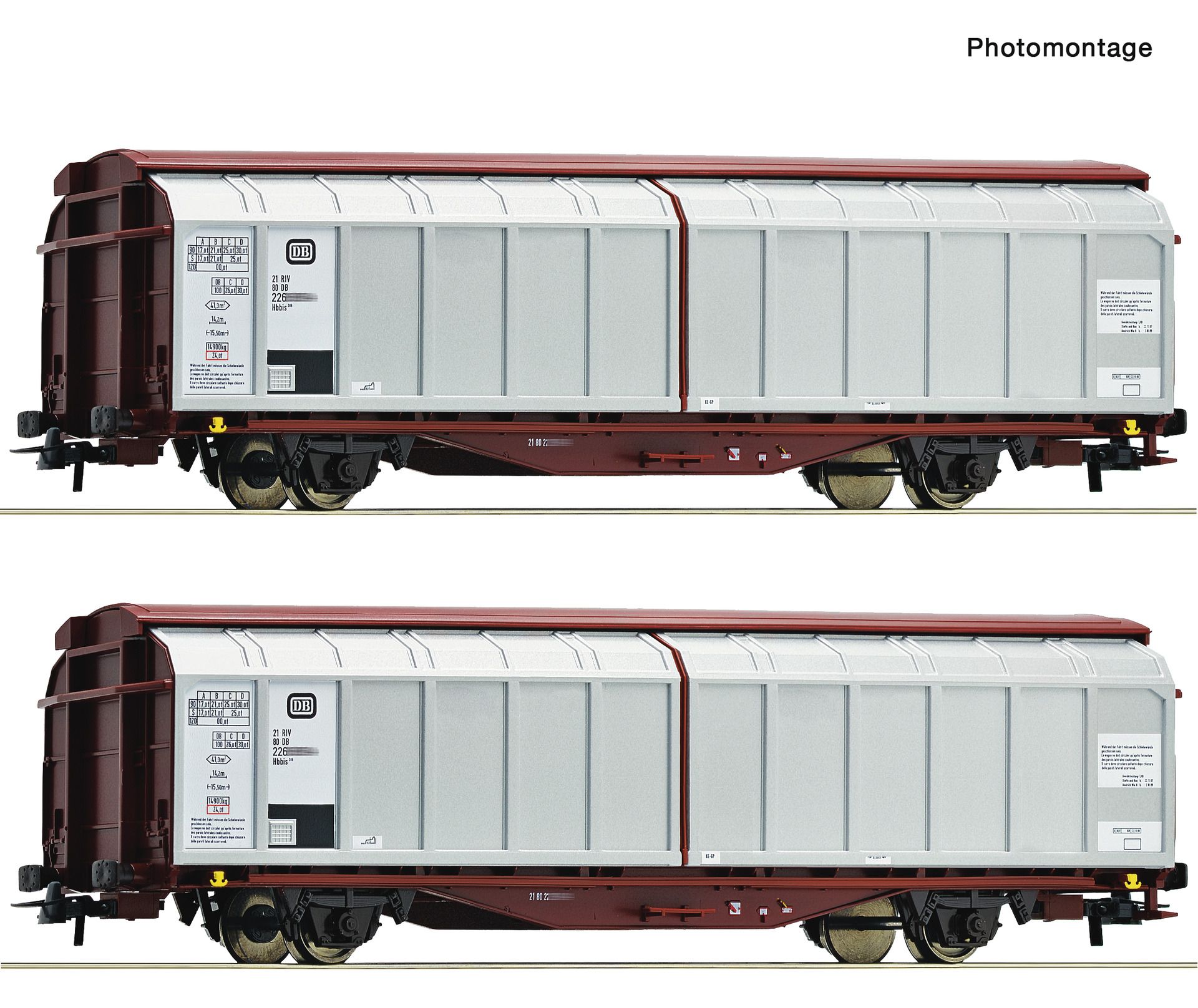 6600111 Roco - 2er Set Schiebewandwag. DB - Spur H0