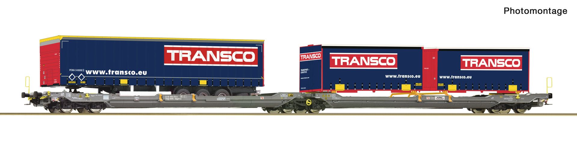 6600113 Roco - Doppeltwg. T3000e Hupac+Trans - Spur H0