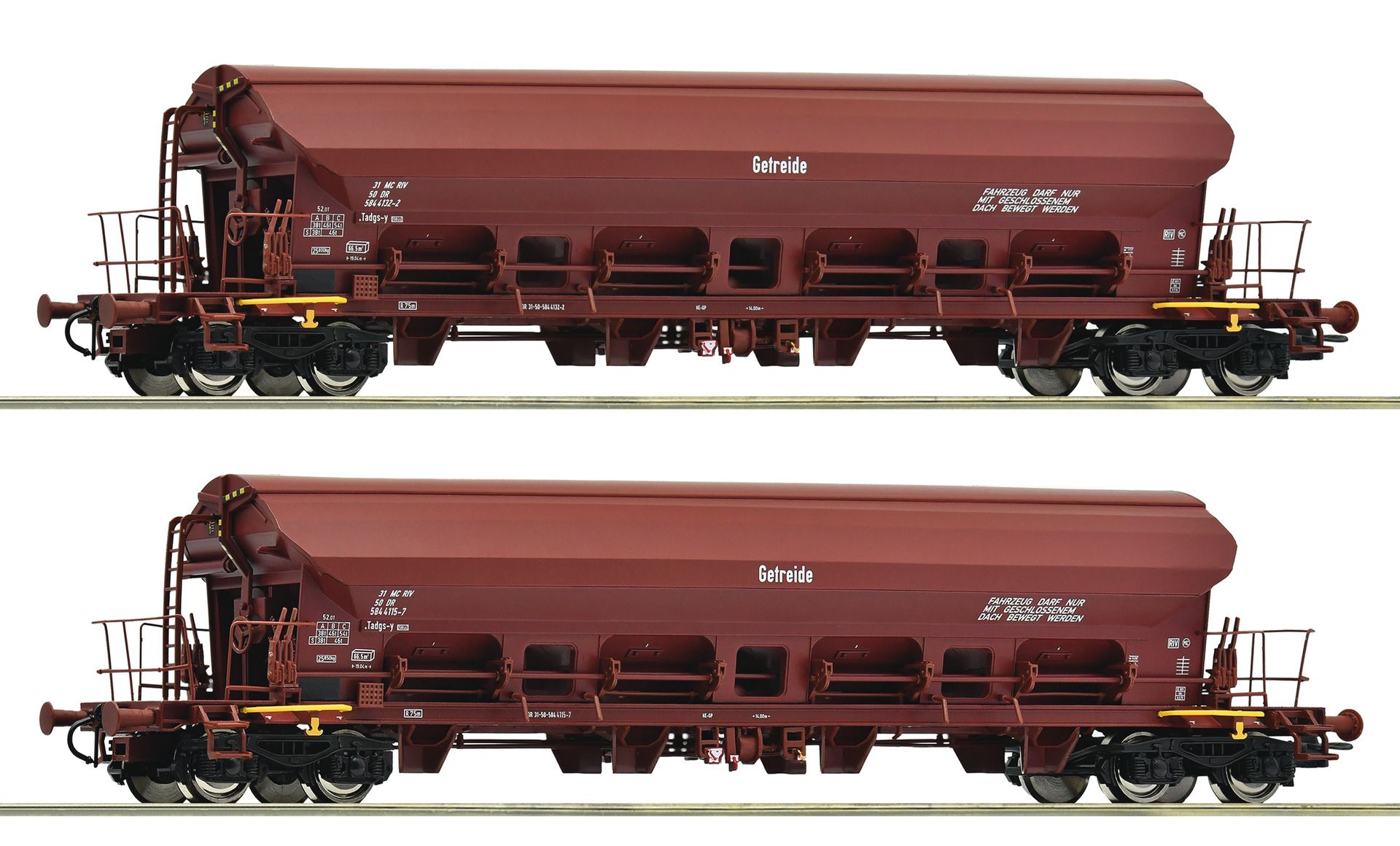 6600125 Roco - 2er Set Schwenkdachwag. DR - Spur H0