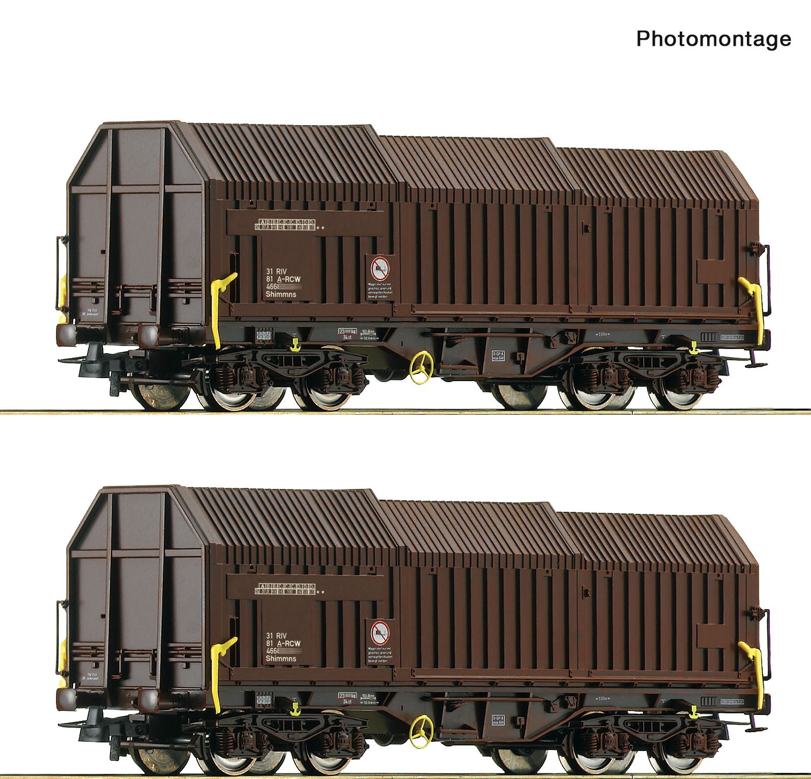 6600132 Roco - 2er Set Teleskophaubenwag. OE - Spur H0