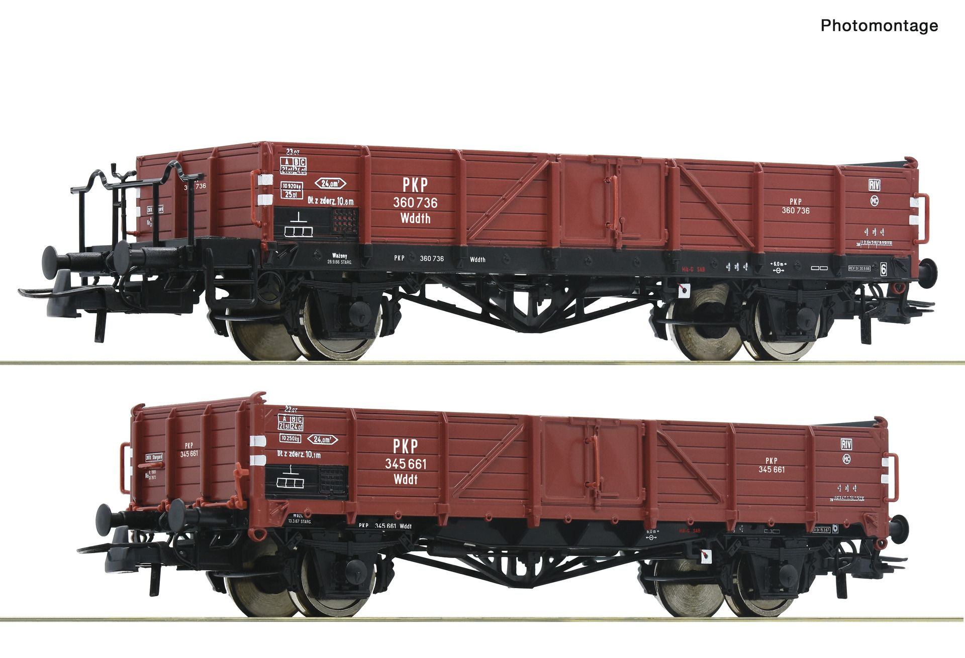 6600150 Roco - 2er Set off.Gueterwag. PKP - Spur H0