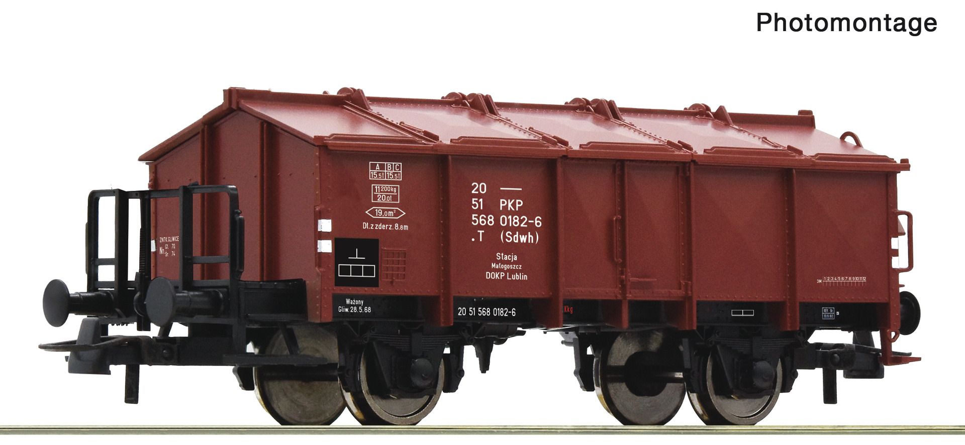 6600175 Roco - Klappdeckelwag. Tk PKP - Spur H0