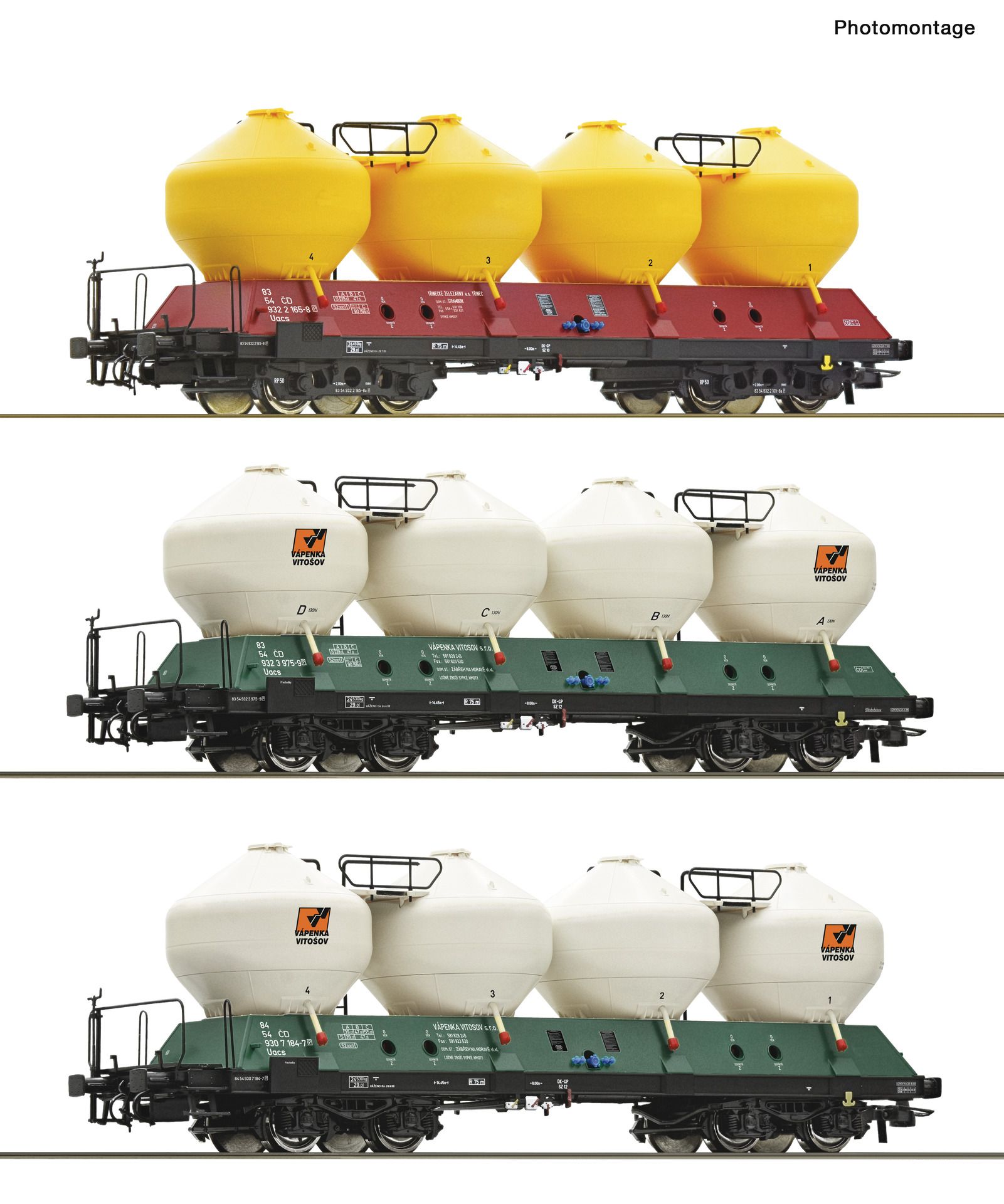 6600180 Roco - 3er Set Silowag. Raj - Spur H0