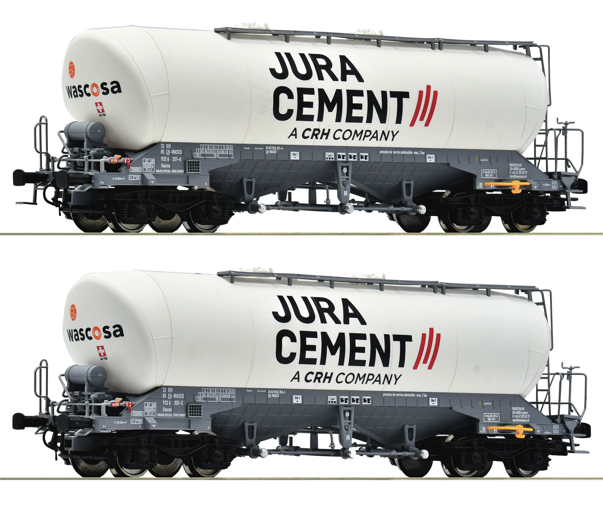 6600191 Roco - 2er Set Silowag. Juracement - Spur H0