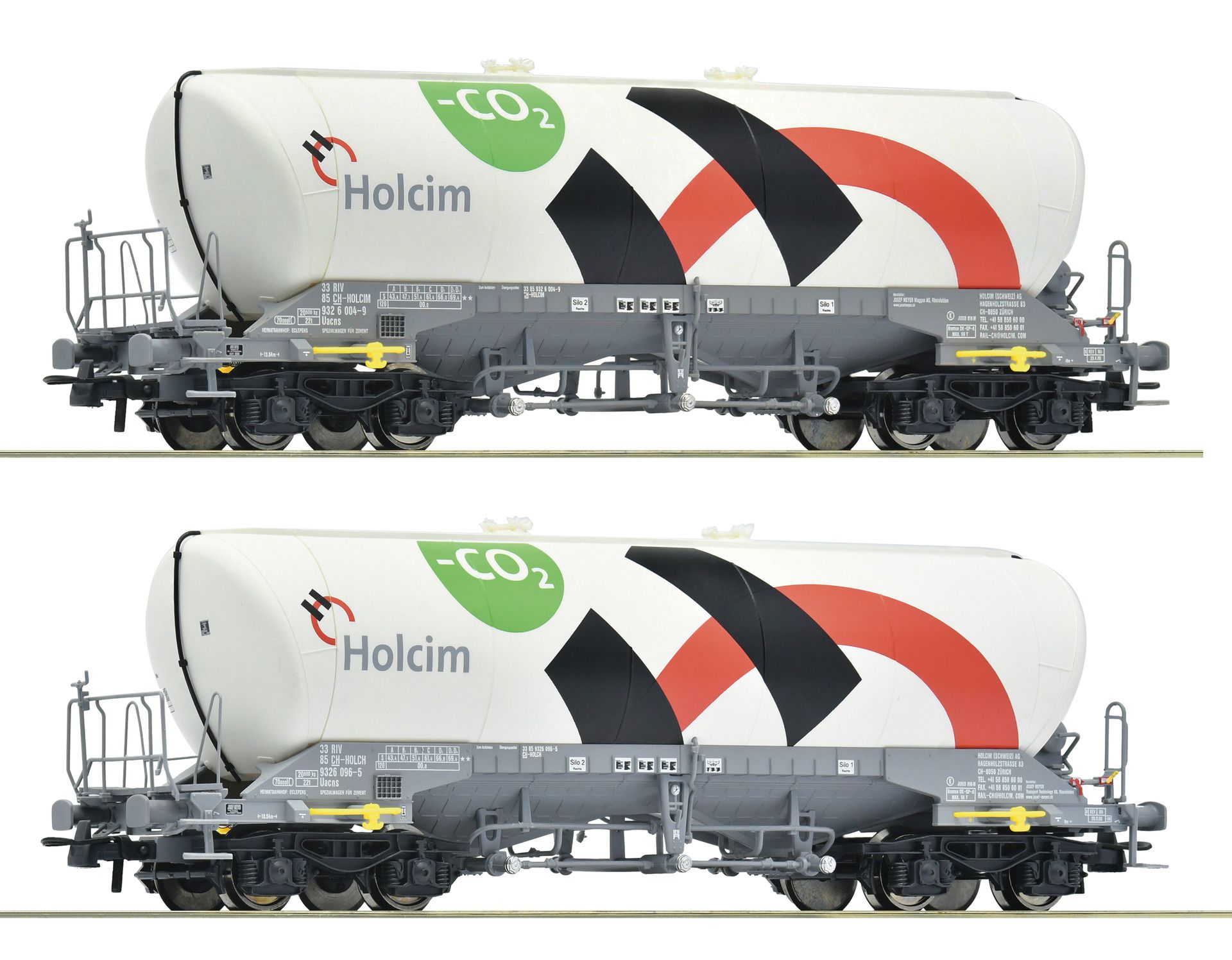 6600192 Roco - 2er Set Silowag. Holcim - Spur H0