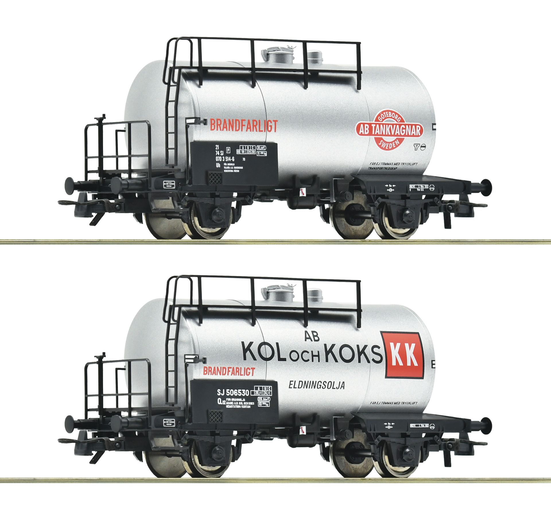 6600193 Roco - 2er Set Kesselwagen SJ - Spur H0